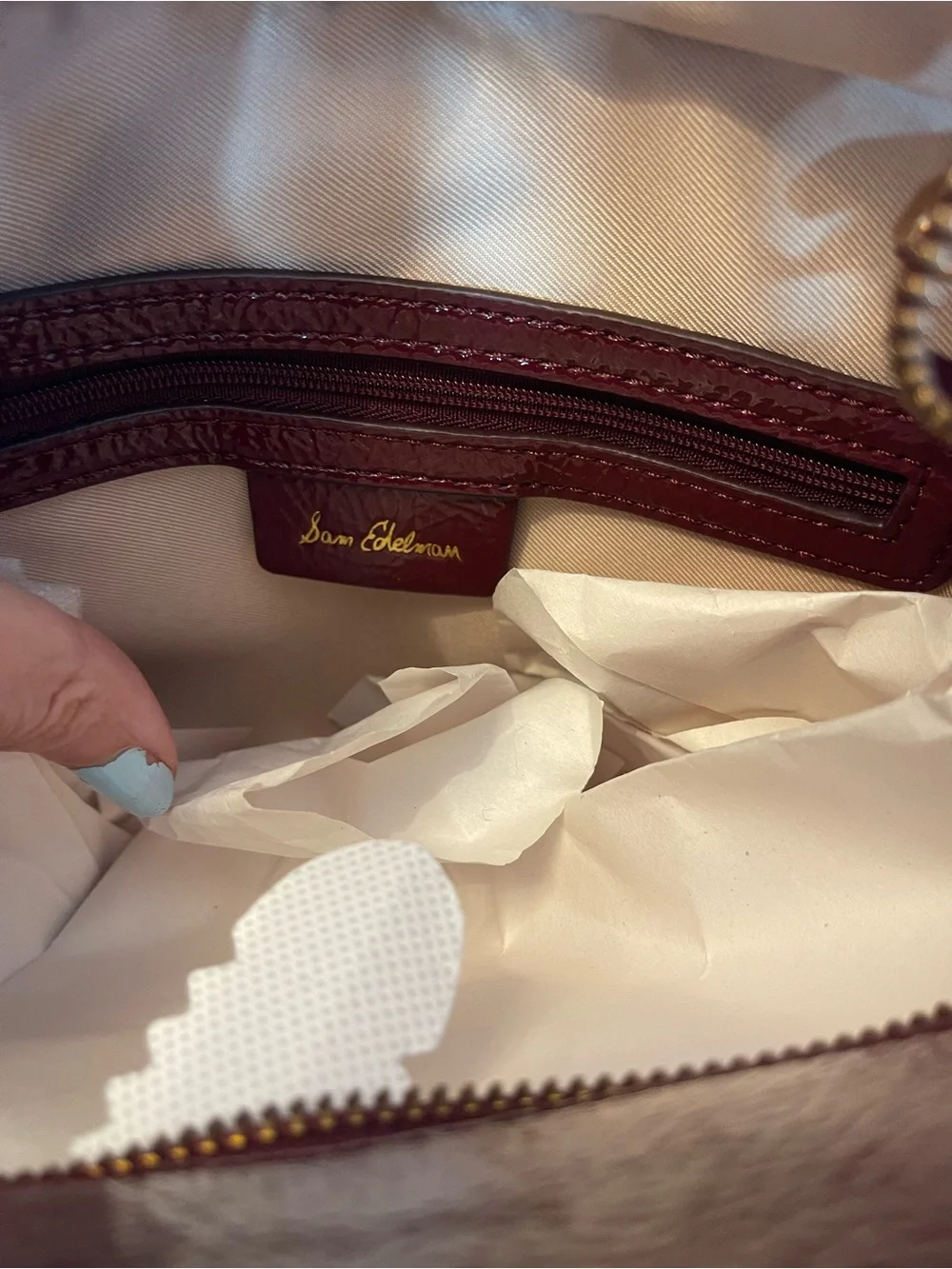 NWT Sam Edelman holiday small satchel bag color Bordeaux